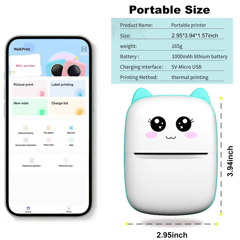 Mini Portable Thermal Printer – Inkless Wireless Printing Anywhere