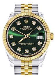 Rolex Style Green Dial Diamond Adjustable Watch