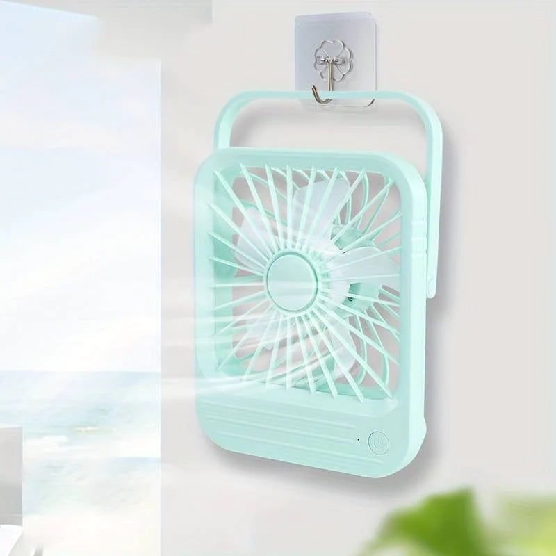 Quiet Hanging Desk Fan – Mini USB Rechargeable Portable Cooling Fan
