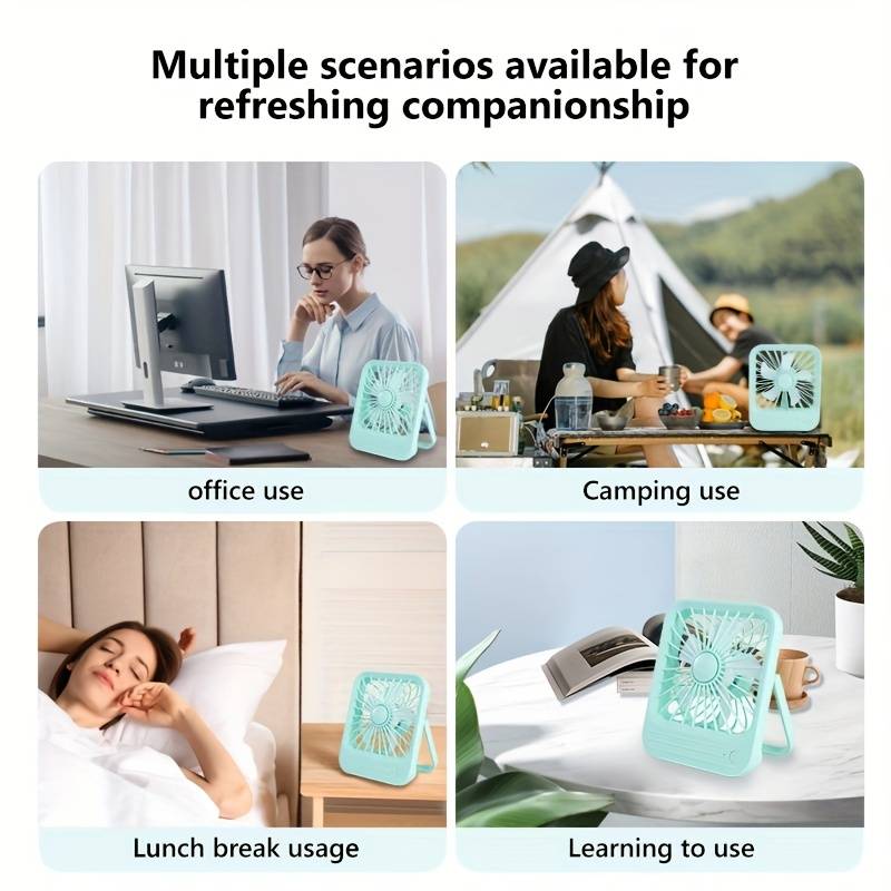 Quiet Hanging Desk Fan – Mini USB Rechargeable Portable Cooling Fan