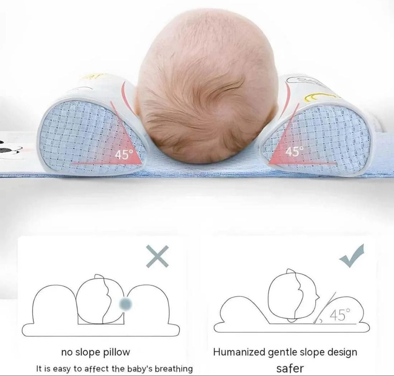 Newborn Baby Head Shaping Pillow – Soft Support for Perfect Head Shape